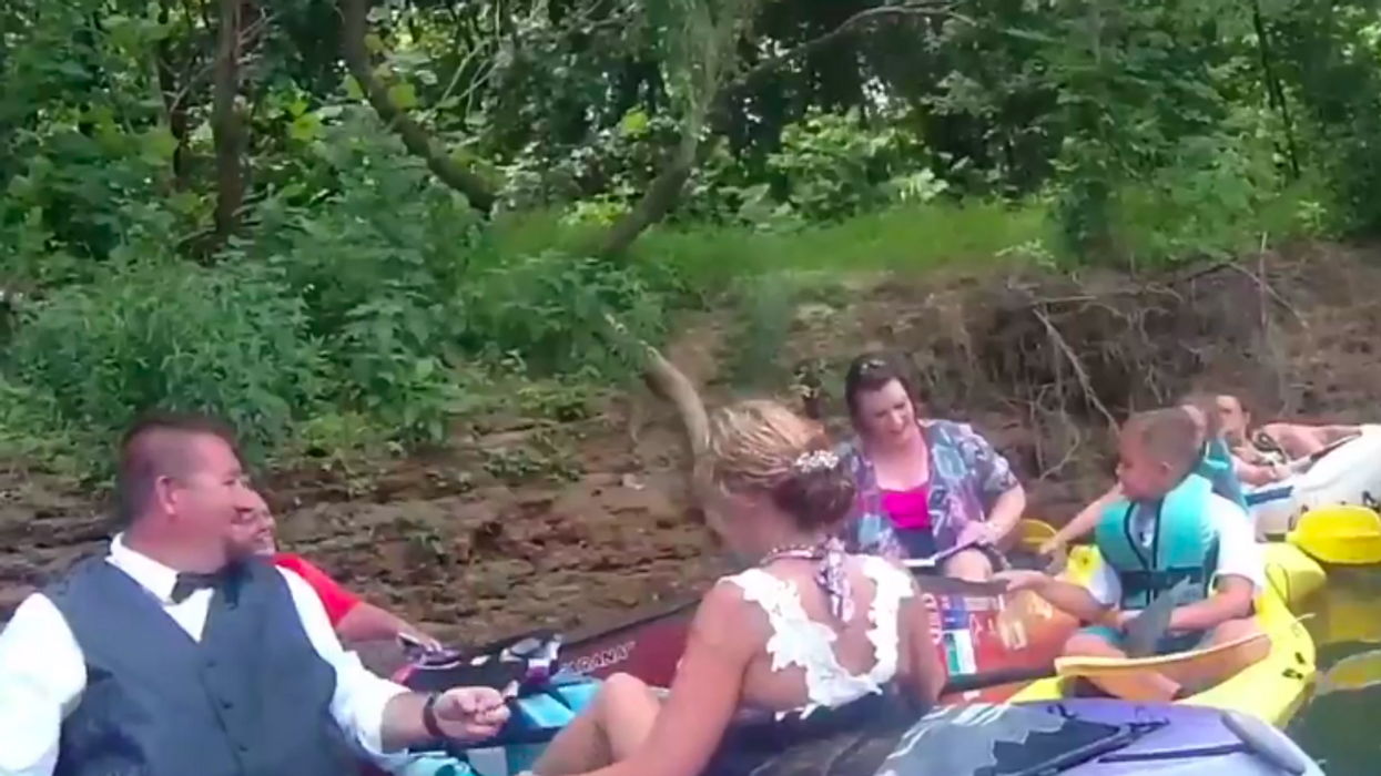 This Arkansas couple got married while floating in a local river