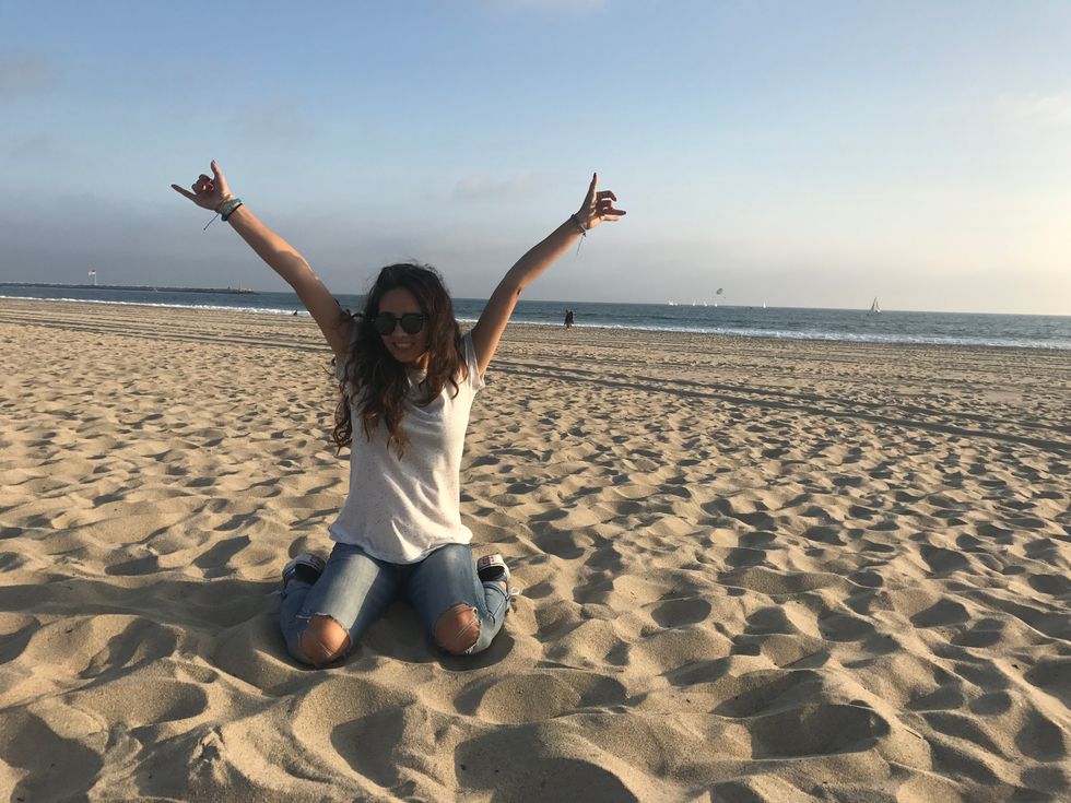 girl on southern california beach