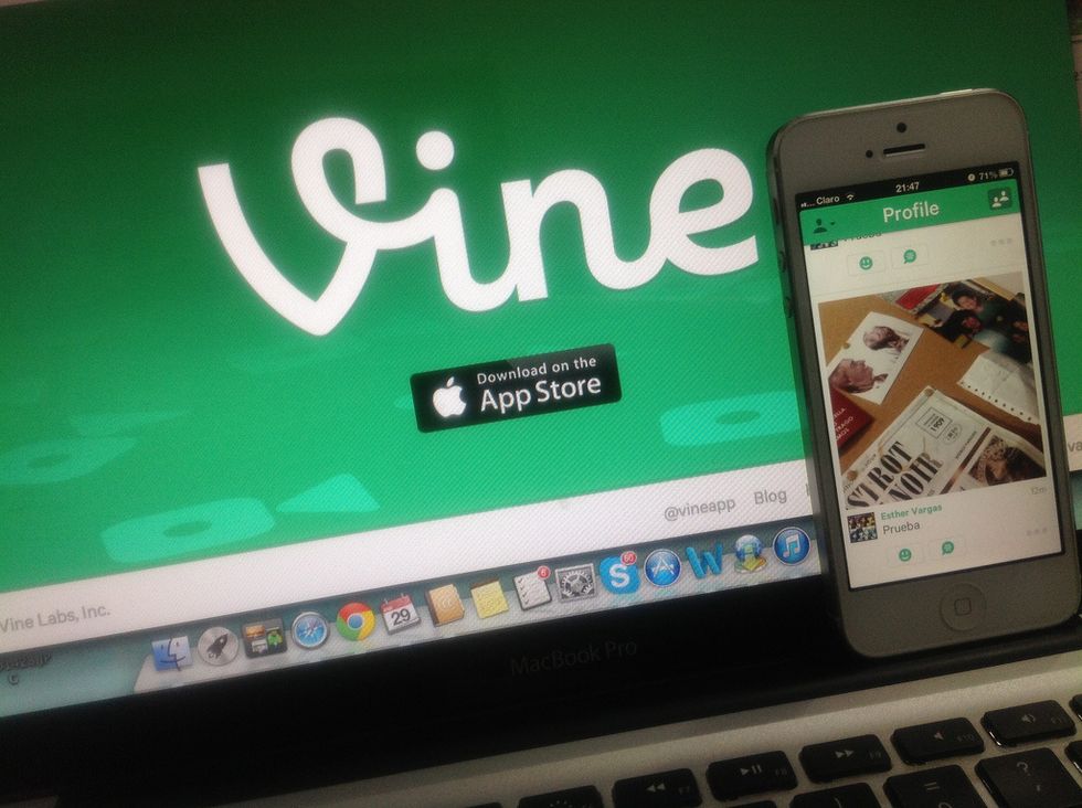vine app on computer and phone