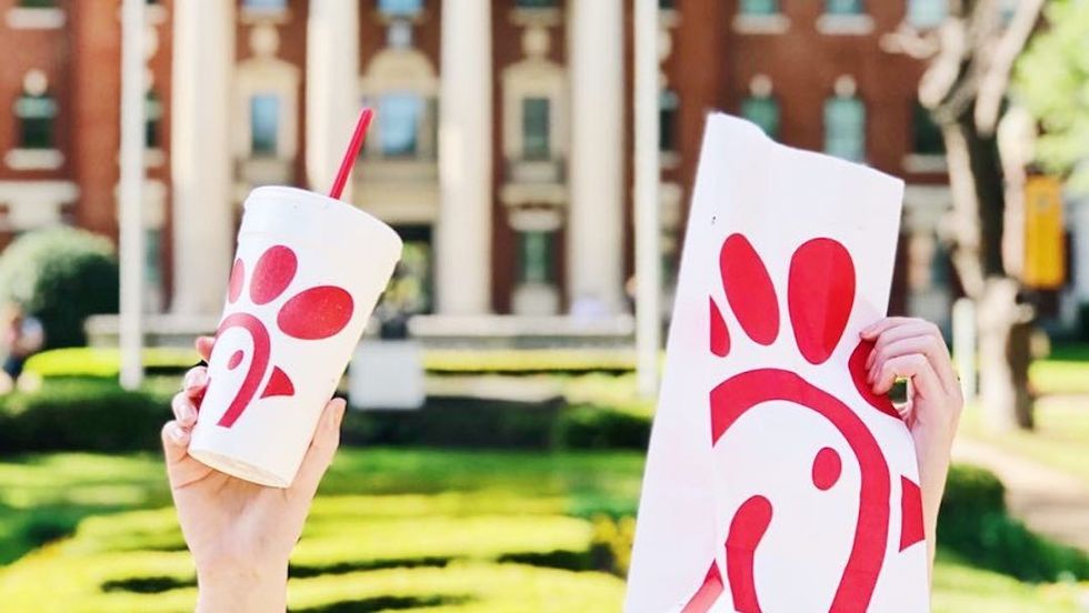 chick-fil-a cup and bag