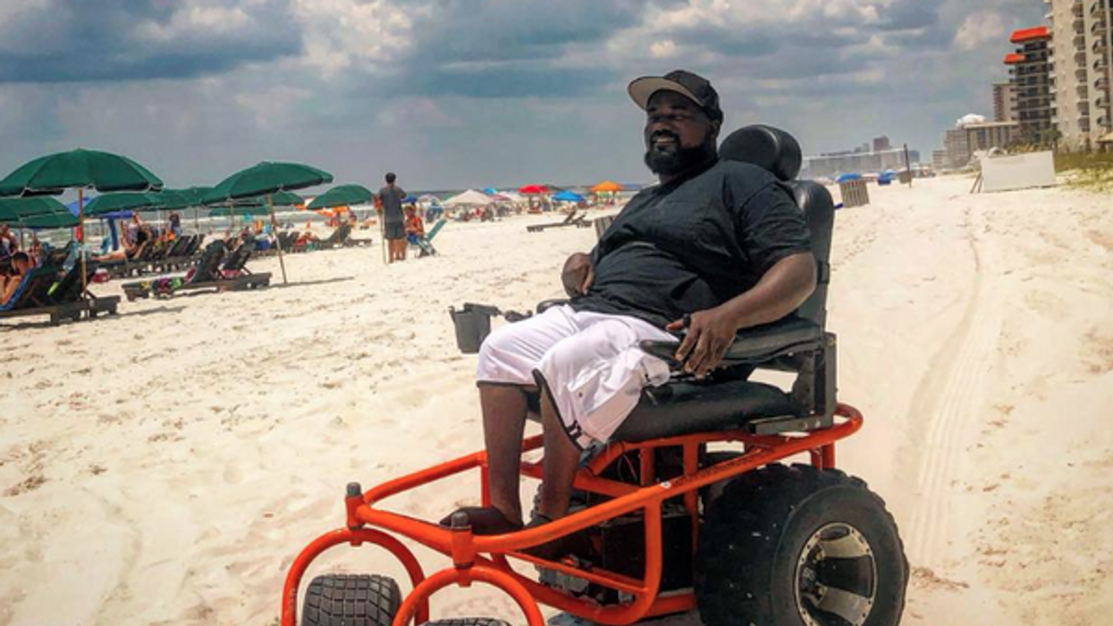 Wheelchair-bound Alabama man enjoys his first ever day on the beach