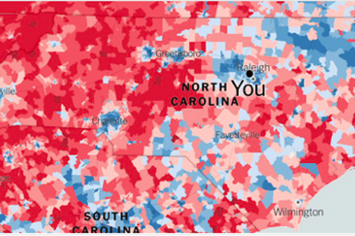 Helpful New York Times Map Reveals How Much Empty Space Voted For Empty Suit Trump