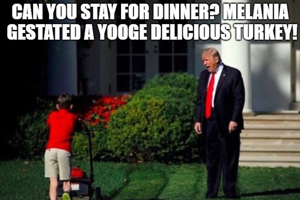 President Words Brain Knows How Mommy Makes The Turkey, And It Is Called 'Gestation'