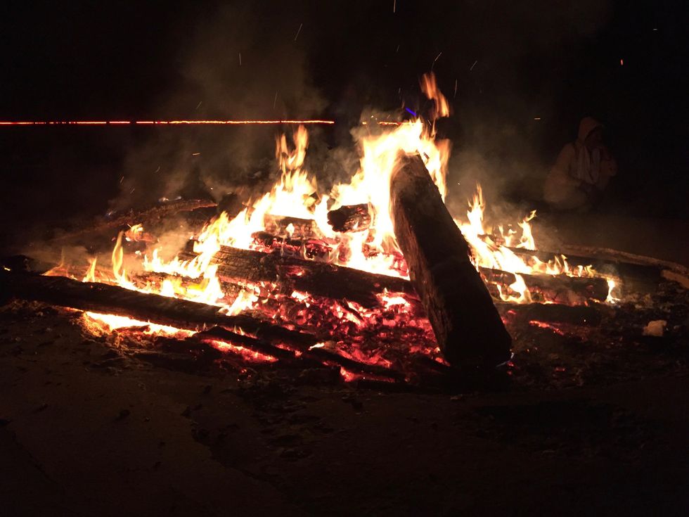 bonfire at retreat, representing the spirit of God