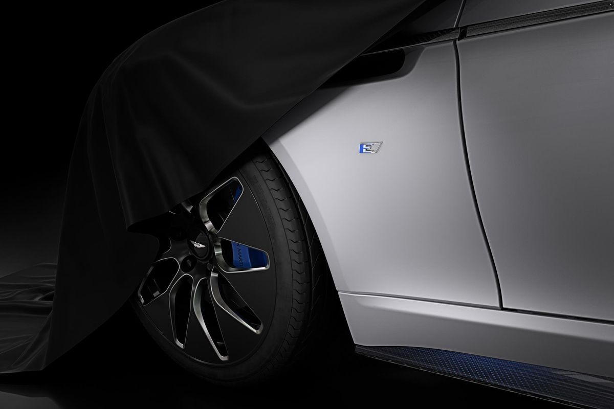 Aston Martin (partly) reveals first electric car, the Rapide E