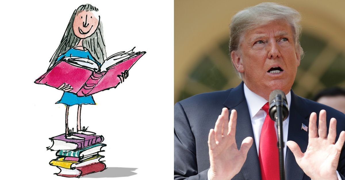 Statue Of Matilda Sizing Up Trump Unveiled Near Roald Dahl's Former Home For Book's 30th Anniversary