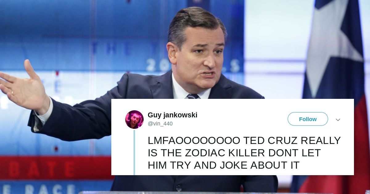 Ted Cruz Gave Twitter A Very 'Zodiac Killer' Halloween Greetingâ€”And People Had Lots Of Feelings About It ðŸ˜³