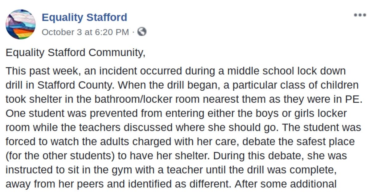 Transgender Middle School Student Left Alone During Active Shooter Drill Because Teachers Didn't Know Where To Shelter Her ðŸ˜¡