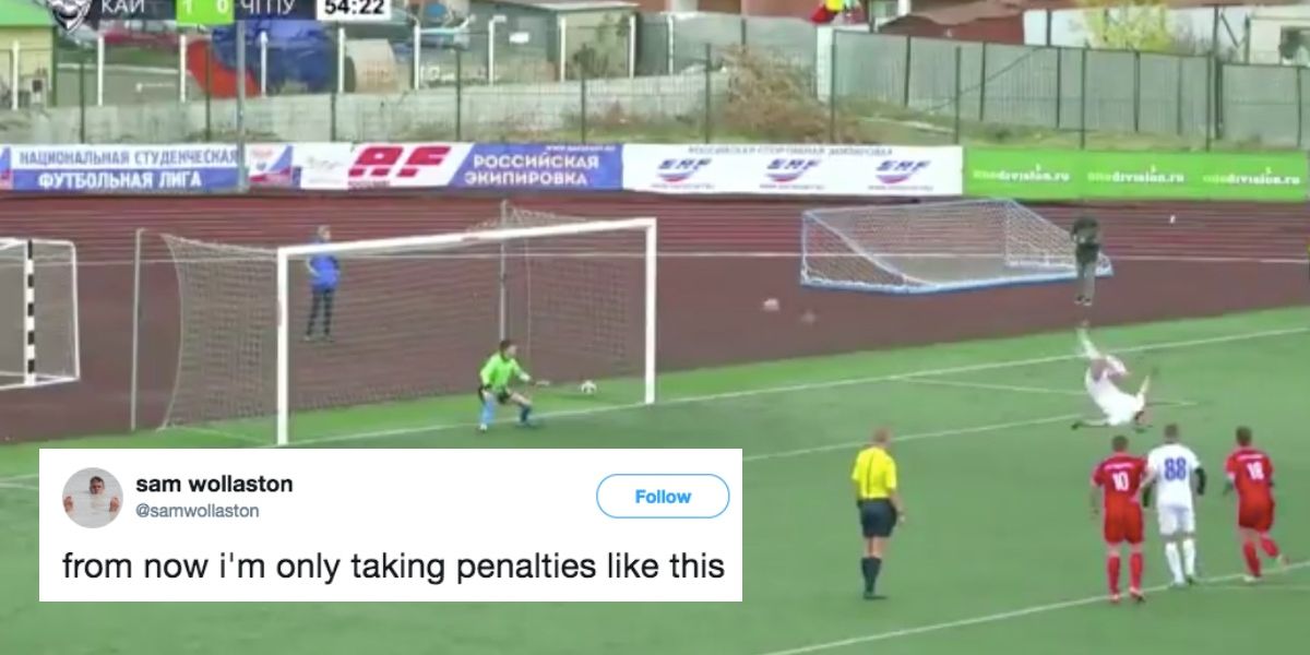 Youth Soccer Player's Impressive Backflip Penalty Kick Is Almost Too