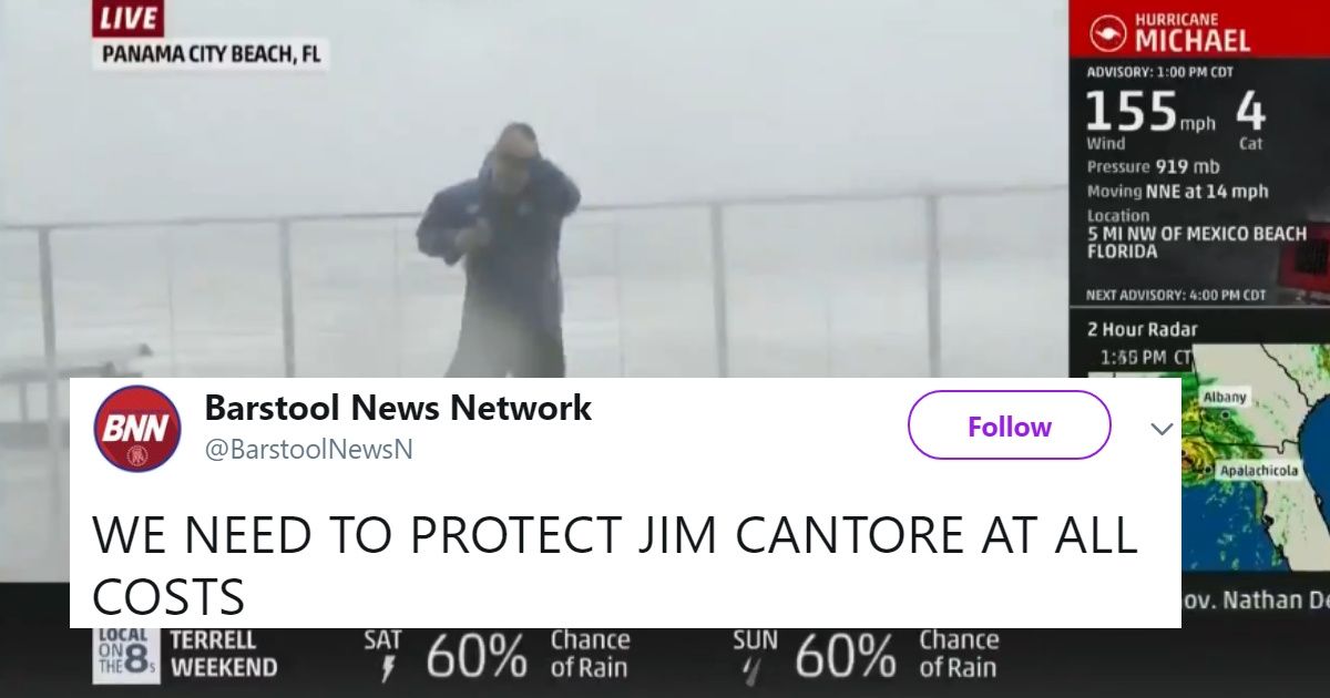 Weather Channel Meteorologist Almost Gets Impaled By 2x4 During Live Hurricane Michael Coverage ðŸ˜®