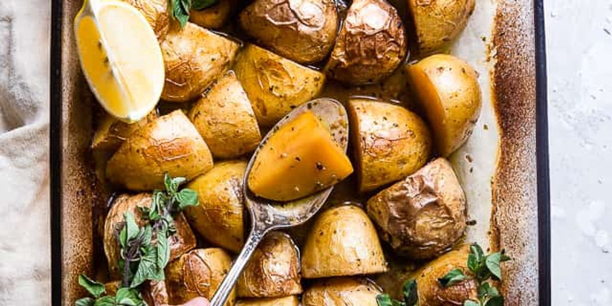 Oven Roasted Lemon Greek Potatoes My Recipe Magic