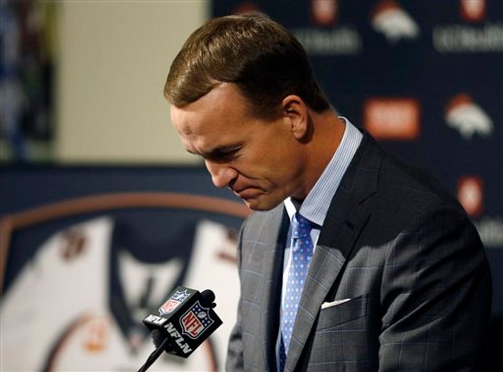 Peyton Manning Addresses Harassment Allegations During TearyEyed