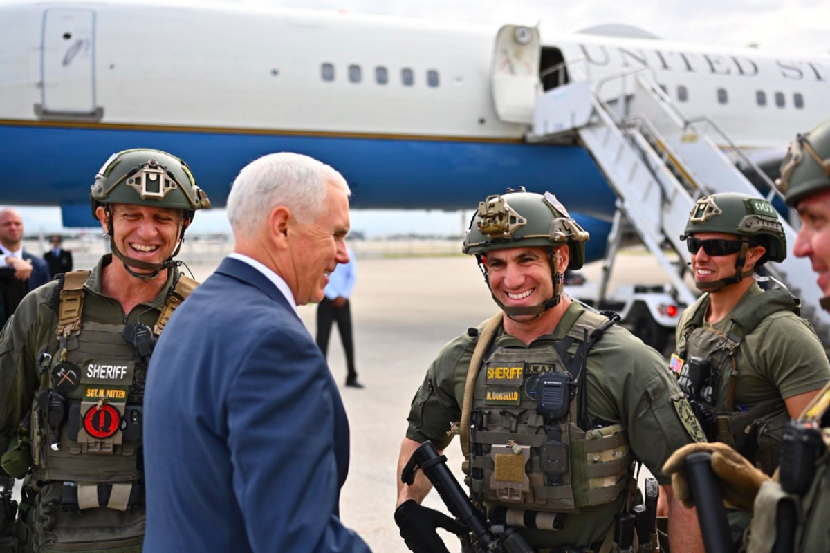 Mike Pence Tweets And Deletes Pic With QMoron Cop -- WHAT DOES IT ALL MEAN?!?