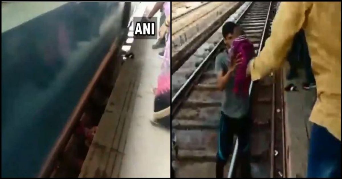 Toddler Is Miraculously Uninjured After Being Dropped Onto Train Tracks In Intense Video ðŸ˜®