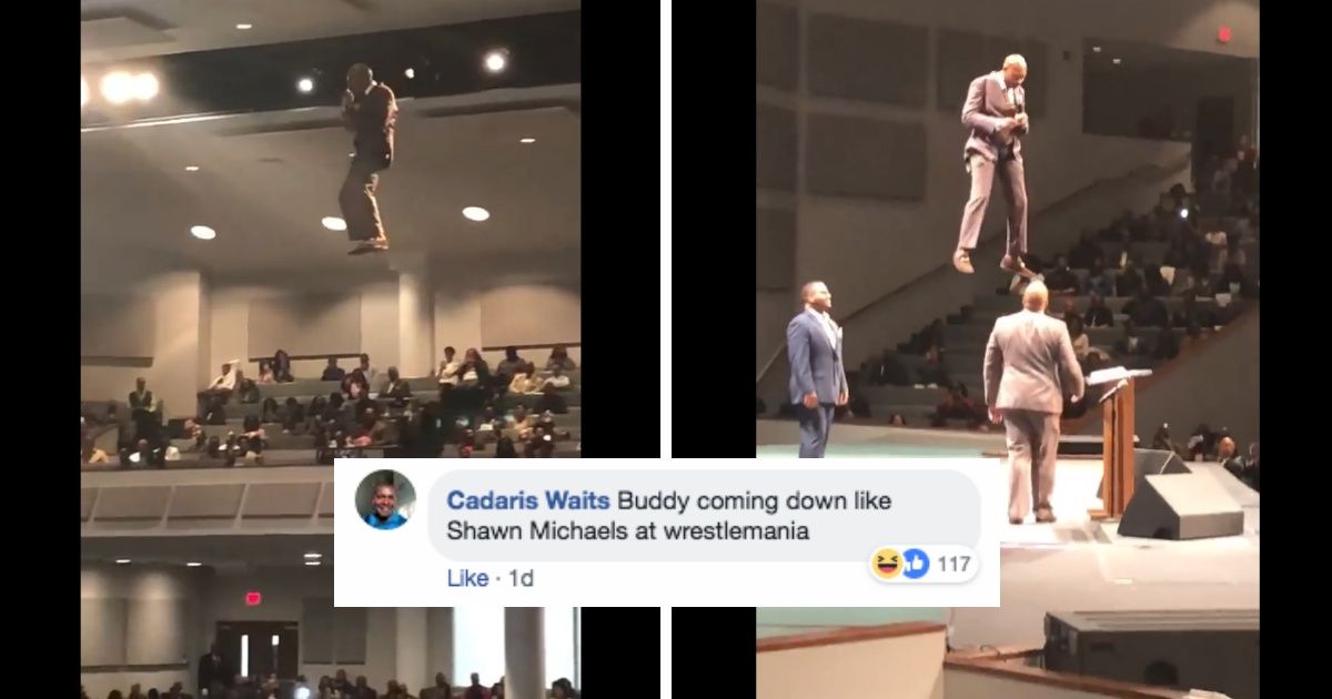 'Flying Preacher' Makes Dramatic Entrance From Church Rafters In Viral Videoâ€”And It's Certainly Something To Behold ðŸ˜®