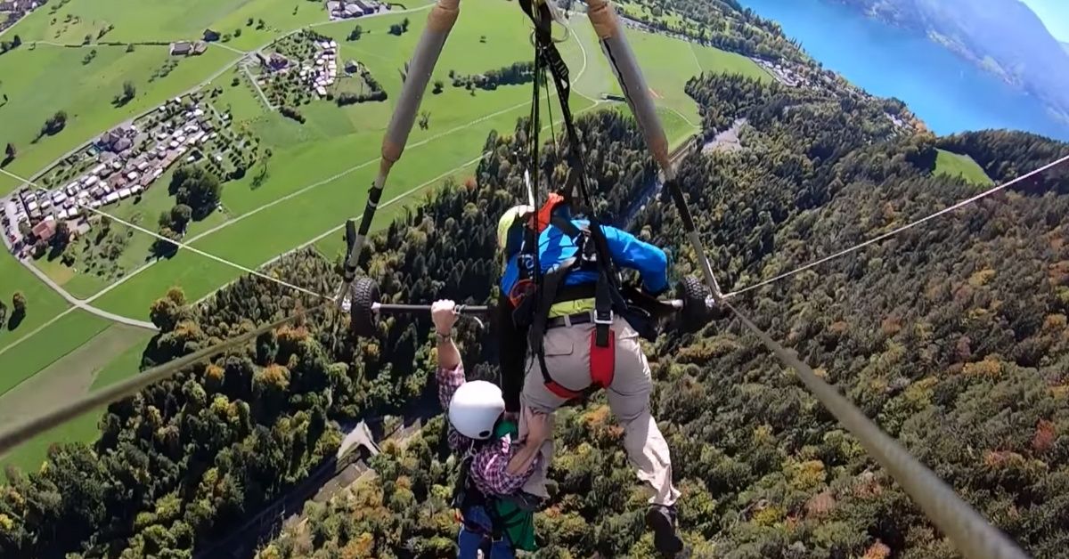 Video Of Man Accidentally Hang Gliding Without His Harness Attached Is Absolutely Terrifying  ðŸ˜±