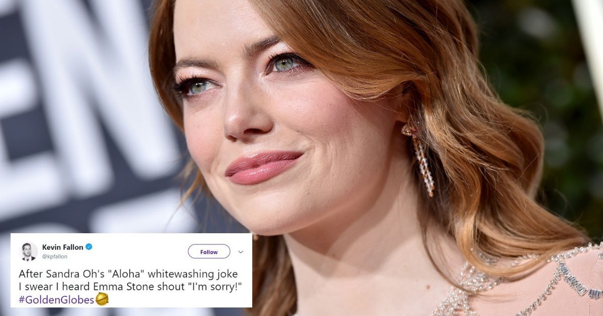 Emma Stone Literally Yelled 'I'm Sorry' For Her Role In 'Aloha' During The Golden Globes ðŸ˜‚