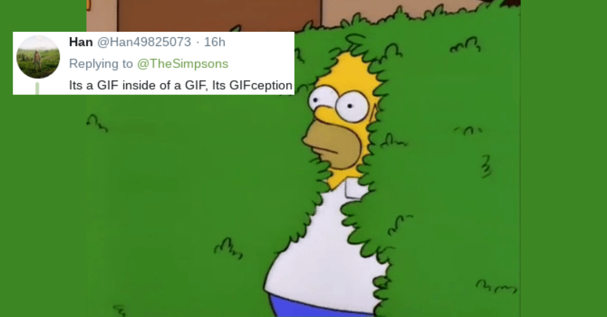 Apparently Even Homer Simpson Uses That GIF Of Himself Backing Into The Bushes 😮