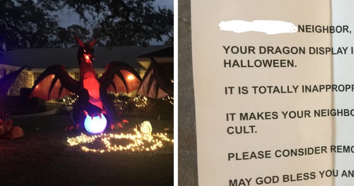 Neighbor Complains About Woman's Dragon Holiday Displayâ€”So She 'Fixes' It In The Best Way  ðŸ˜‚
