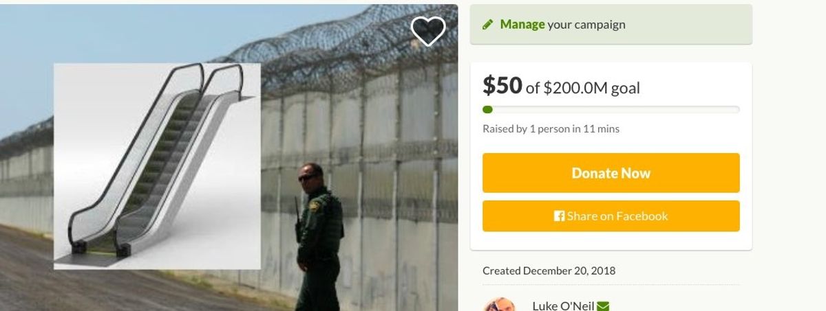 Someone Started A GoFundMe To Build Escalators Over Trump's Border Wall