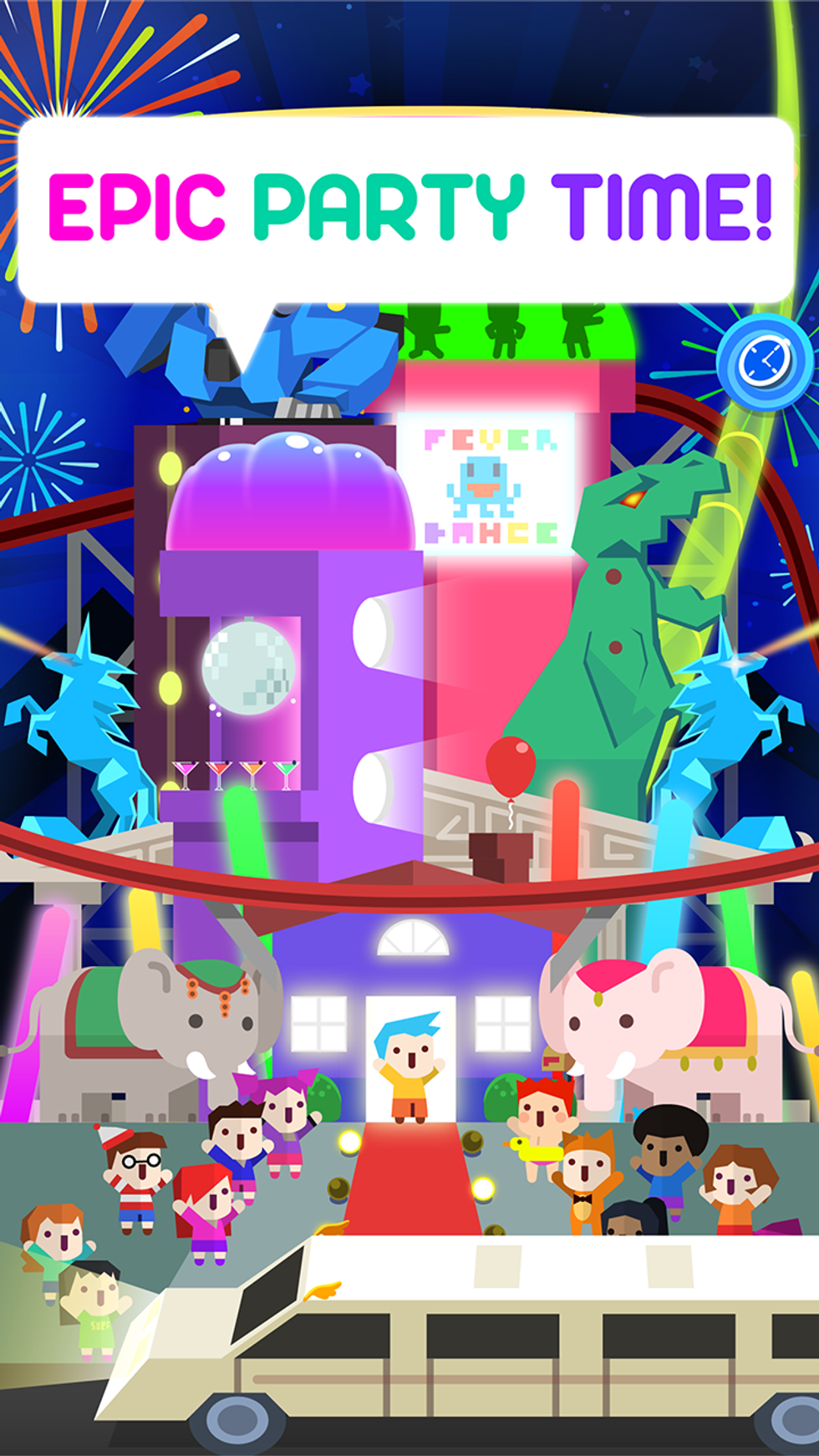 Screenshot of the Epic Party Clicker app