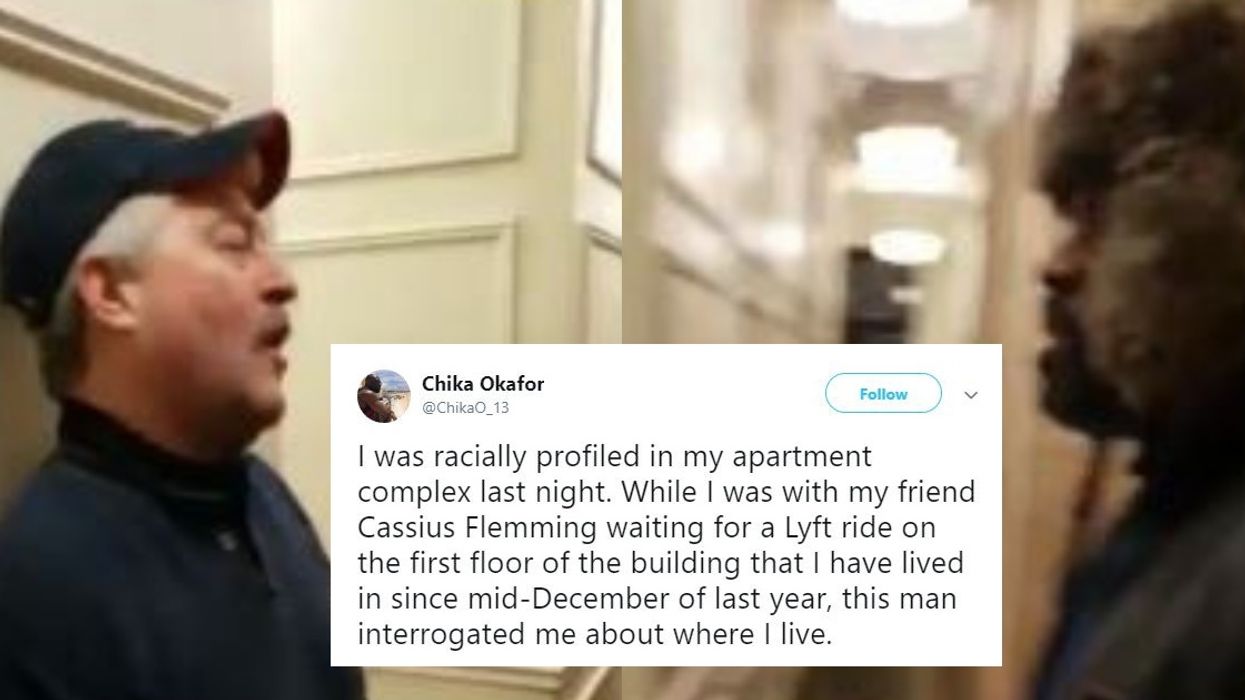 Man Dubbed 'Hallway Harry' Berates Black Man Who He Doesn't Believe Lives In His Building