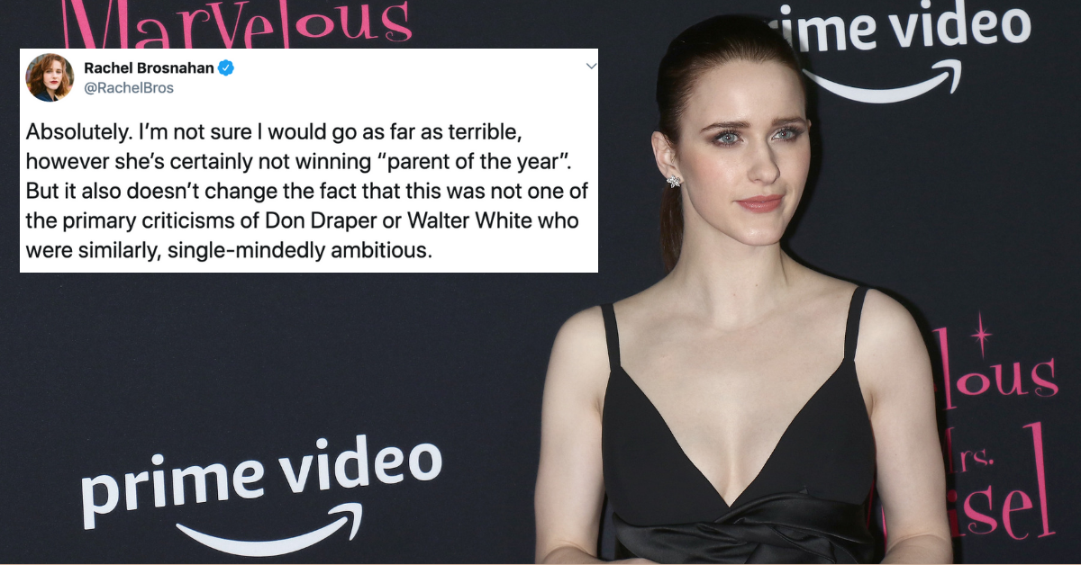 Rachel Brosnahan Calls Out Double Standard After Her TV Character's Parenting Style Is Criticized