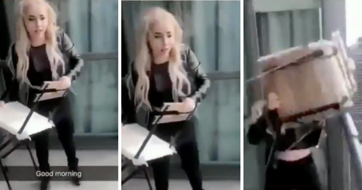 Woman Who Threw Chair Off Condo Building In Viral Video Has Turned Herself In To Police After It Prompted Outrage