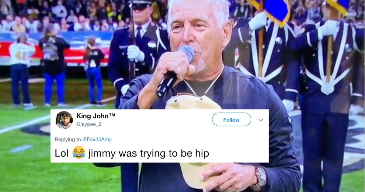 Jimmy Buffet Followed His Unique Rendition Of The National Anthem With An Epic Mic Drop ðŸ˜‚