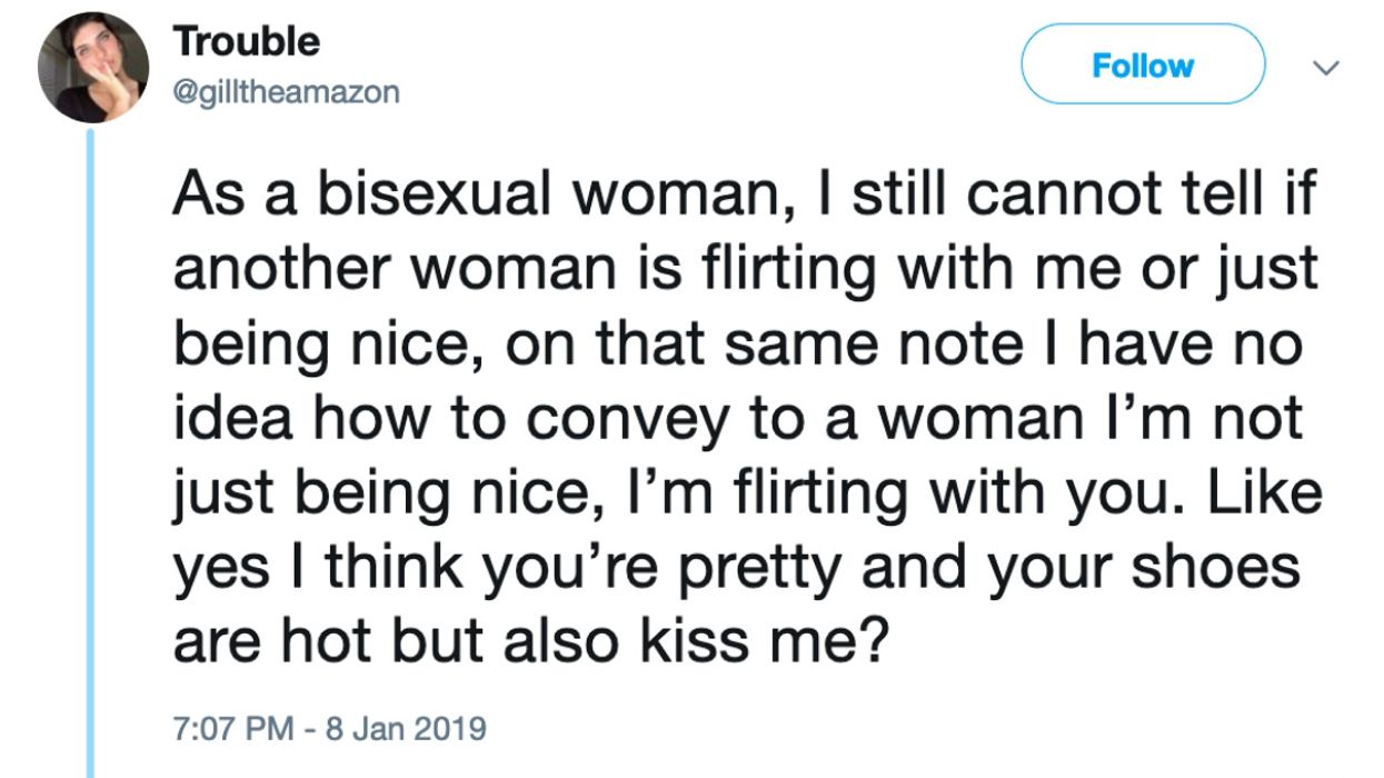 Bisexual Woman's Tweet About The Struggles Of Flirting Ignites An On Point Discussion About Gender Norms