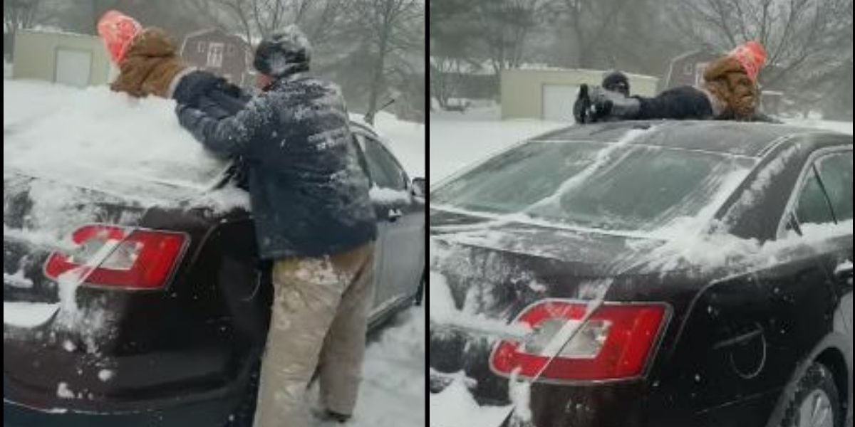 Why Use A Scraper To Get Snow Off Your Car When You Can Use A Perfectly