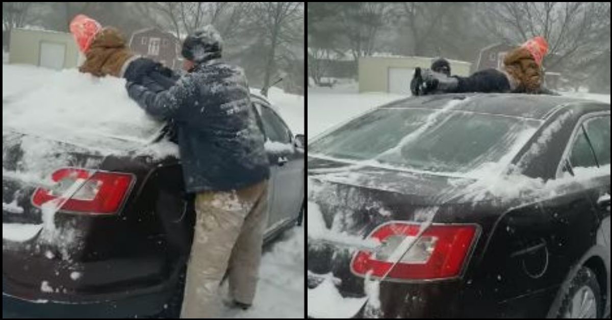 Why Use A Scraper To Get Snow Off Your Car When You Can Use A Perfectly