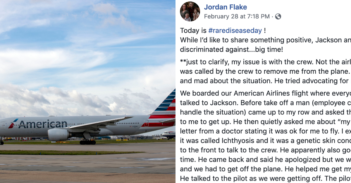 American Airlines Apologizes For Kicking Mother And Baby Off Flight Over Their Genetic Skin Condition