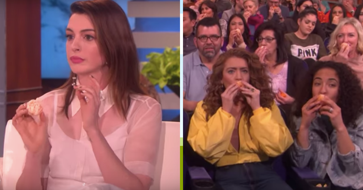 Anne Hathaway Just Brilliantly Trolled Pseudoscience With A Clementine Prank On 'Ellen'