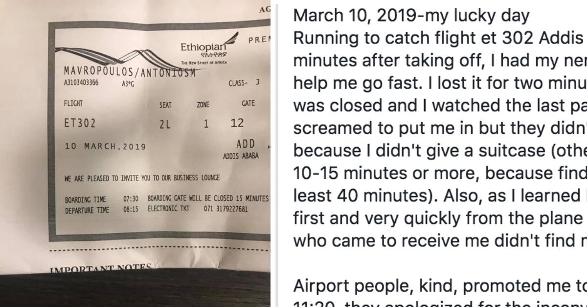 Man Pens Emotional Post About How He Just Missed Boarding The Doomed Ethiopian Airlines Flight