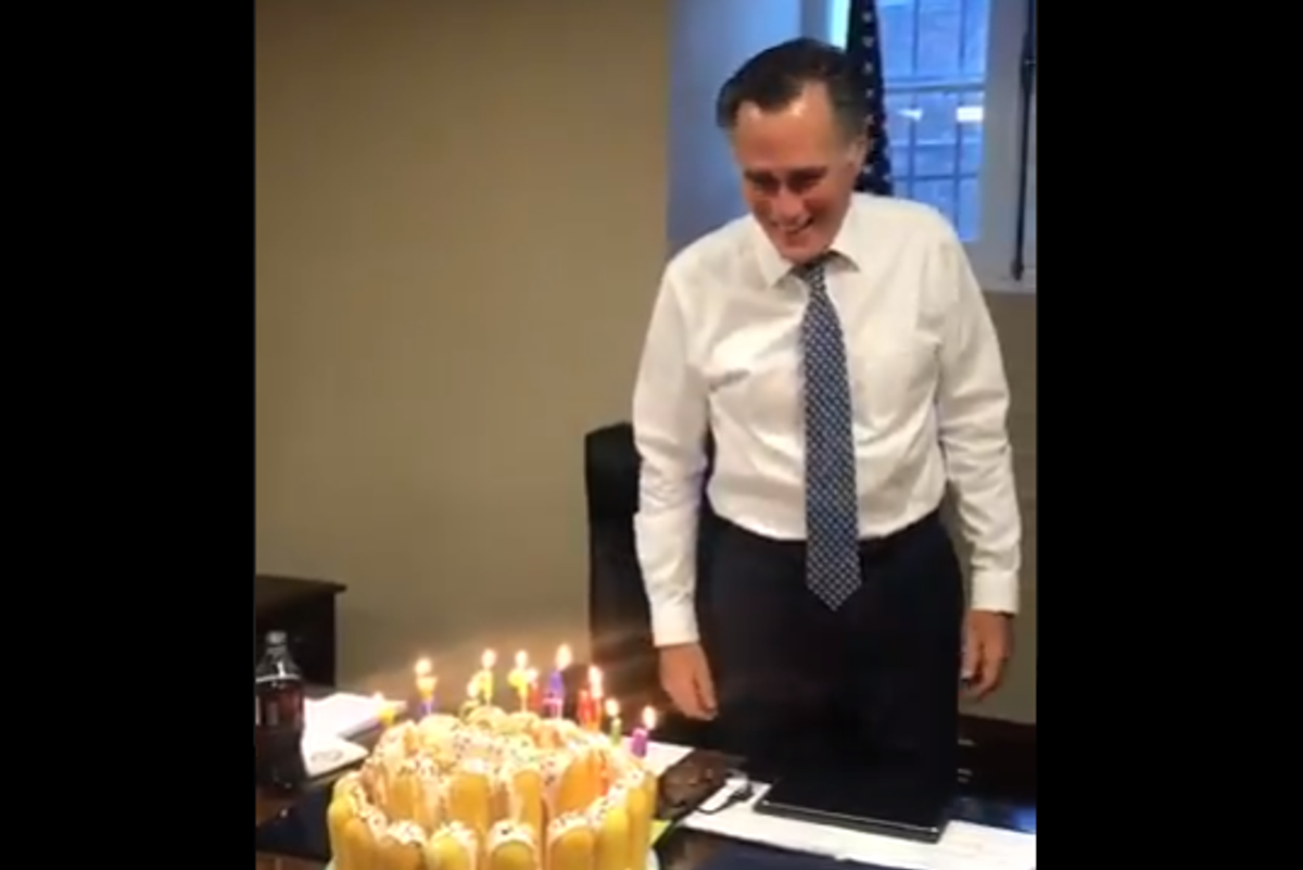 Mitt Romney Bad At Birthday Cake