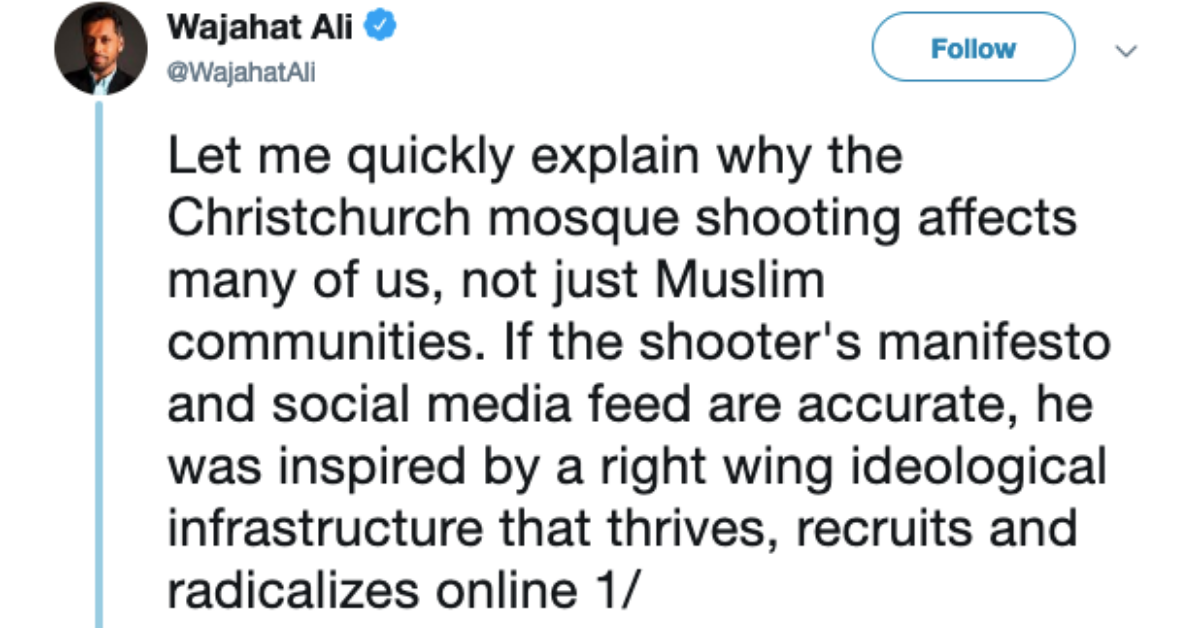 Man's Powerful Twitter Post On Christchurch Shootings Is Disturbingly Accurate