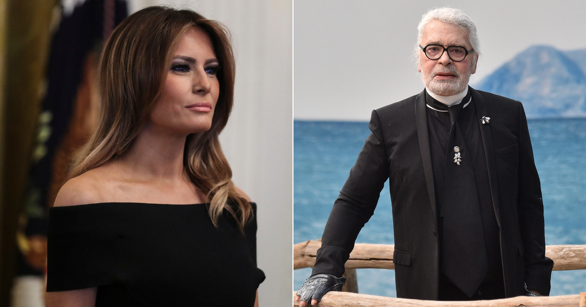 Melania Trump Just Tweeted A Touching Tribute To Karl Lagerfeld Including A Sketch Of A Dress He Designed For Her As First Lady