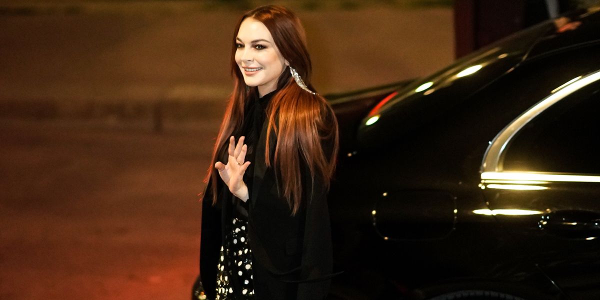 Lindsay Lohan Sits Front Row at Saint Laurent