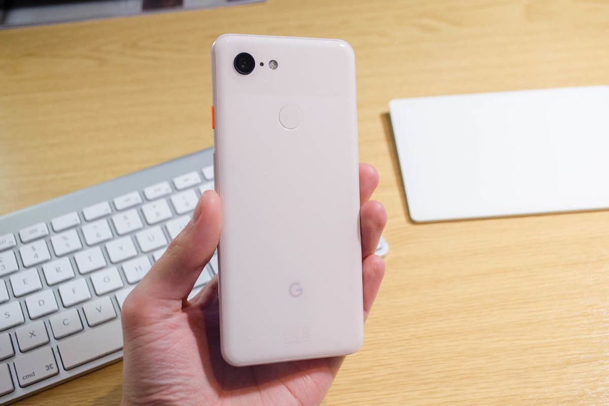 Photo of the back of the Google Pixel 3 smartphone