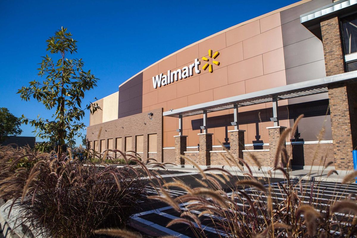 a photo of the outside of Walmart store