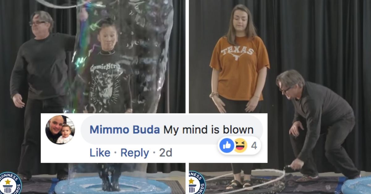Guy Breaks Guinness World Record For Putting People In Soap Bubbles, And It's Just As Bizarre As You Think