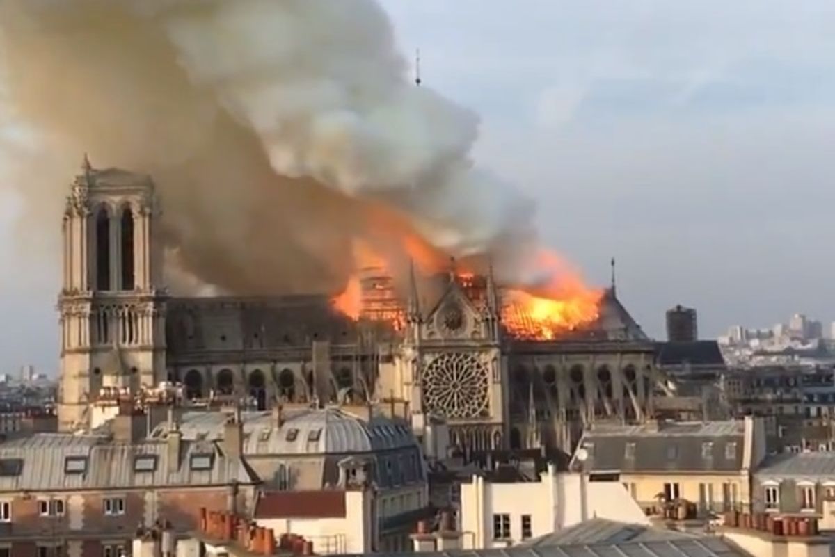 Donald Trump Tweets While Notre Dame Burns