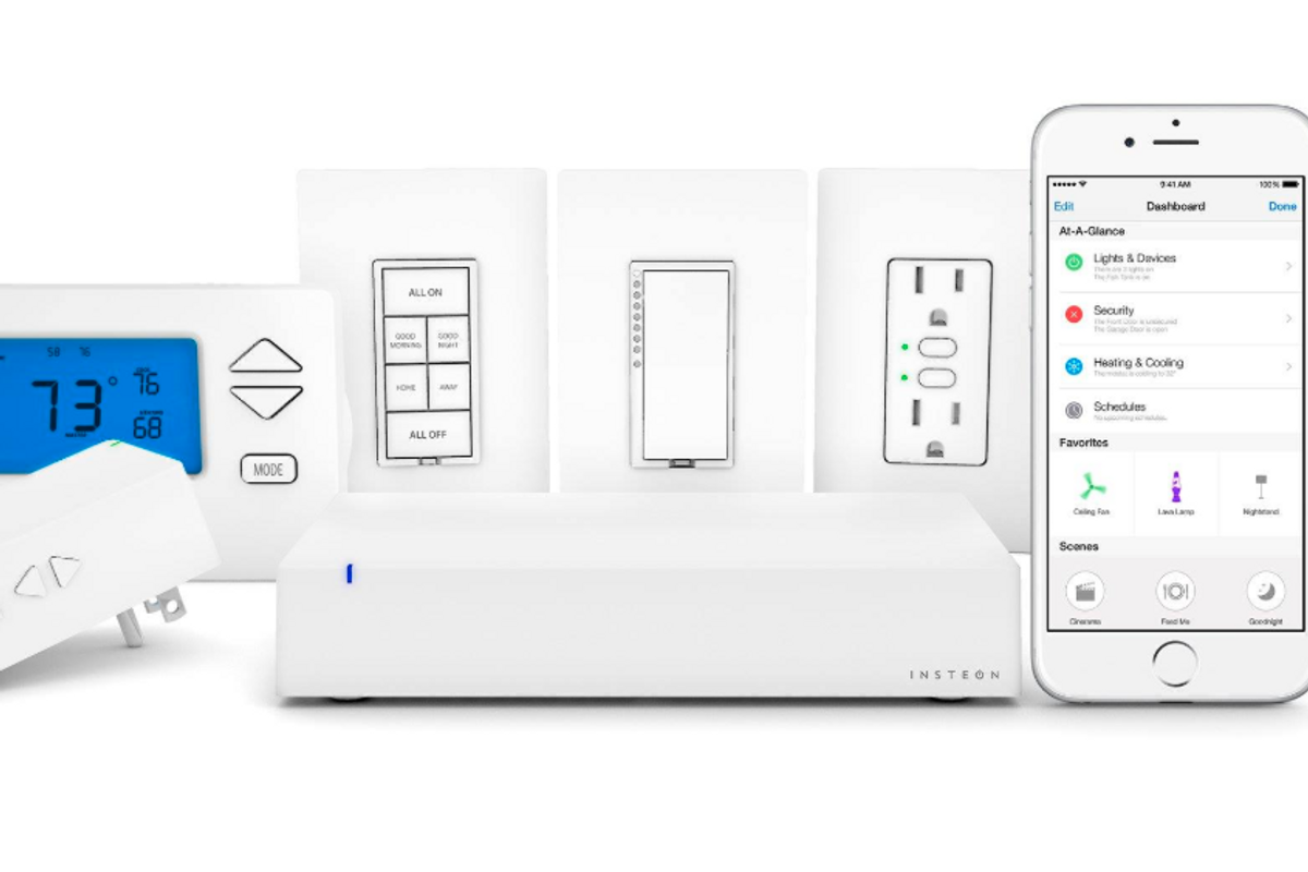 Photo of Insteon product line of smart devices and hub