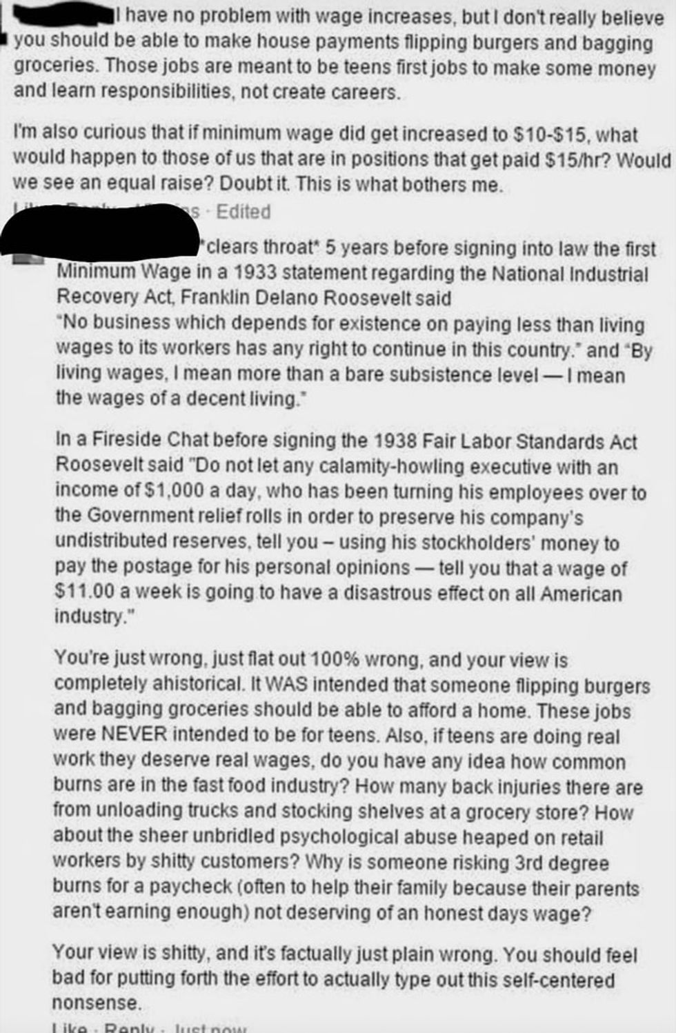 This debate over the minimumwage is going viral after a blunt