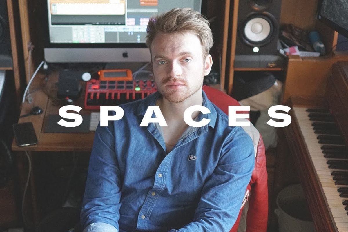 FINNEAS in the studio space