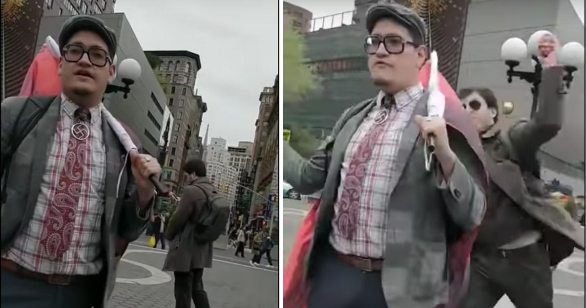 Nazi Spouting Hate At New York City's Union Square Gets A Surprise Egging To The Head In Viral Video