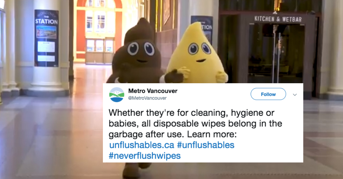 Vancouver's Unusual New 'Pee' And 'Poo' Mascots Are Here To Stop You From Clogging The Sewers
