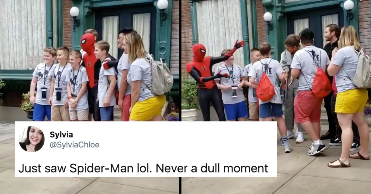 The Stars Of 'Spider-Man' Totally Pranked Some Unsuspecting Disneyland Visitors During Their Meet-And-Greet