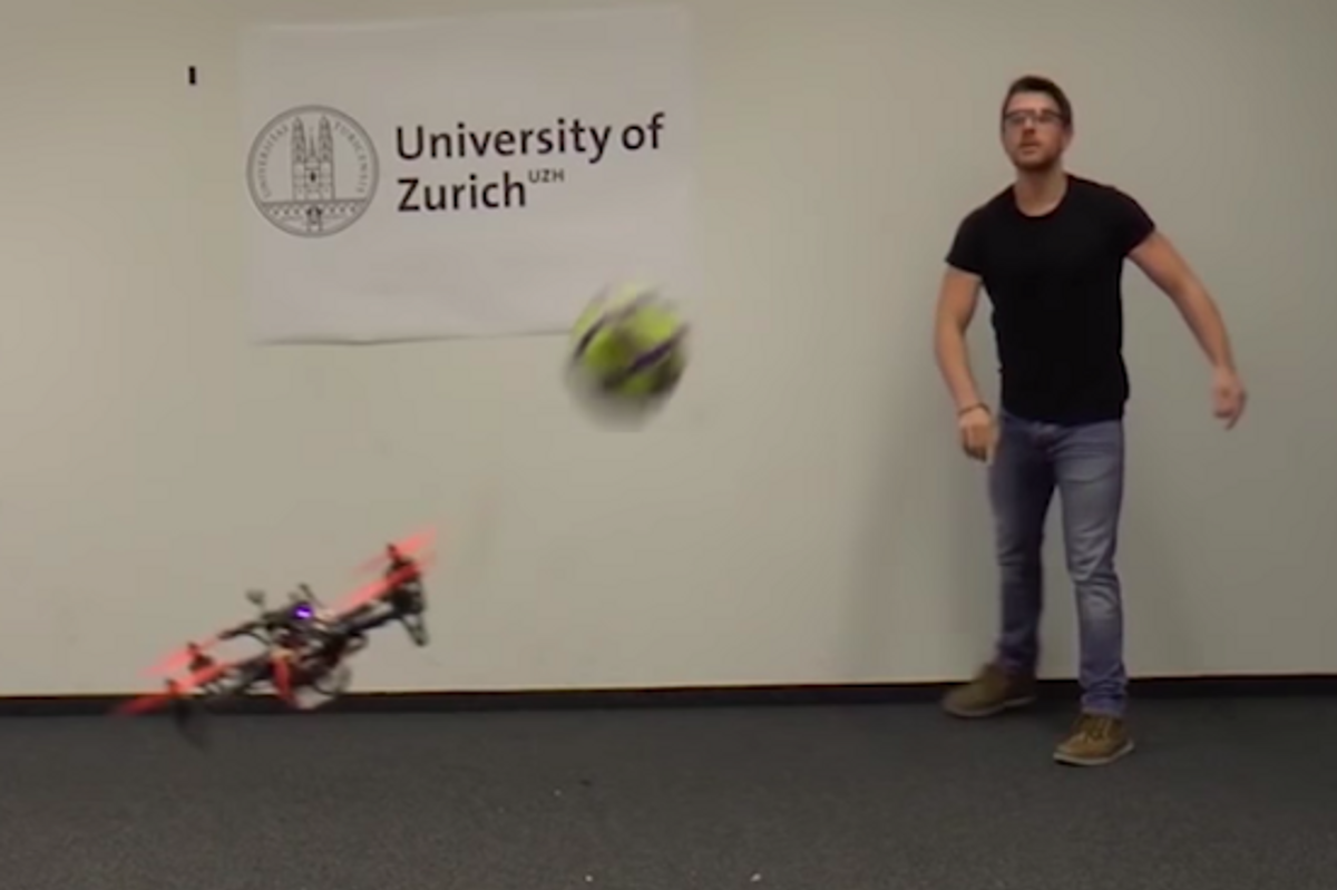 University of zurich drone soccer ball